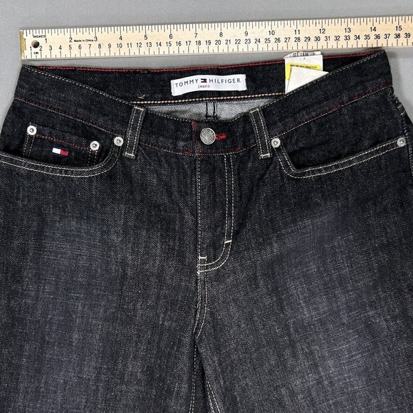 Vintage Tommy Hilfiger Jeans Women’s 4 Black 100% Cotton Y2K Boyfriend Low Rise - Picture 4 of 16